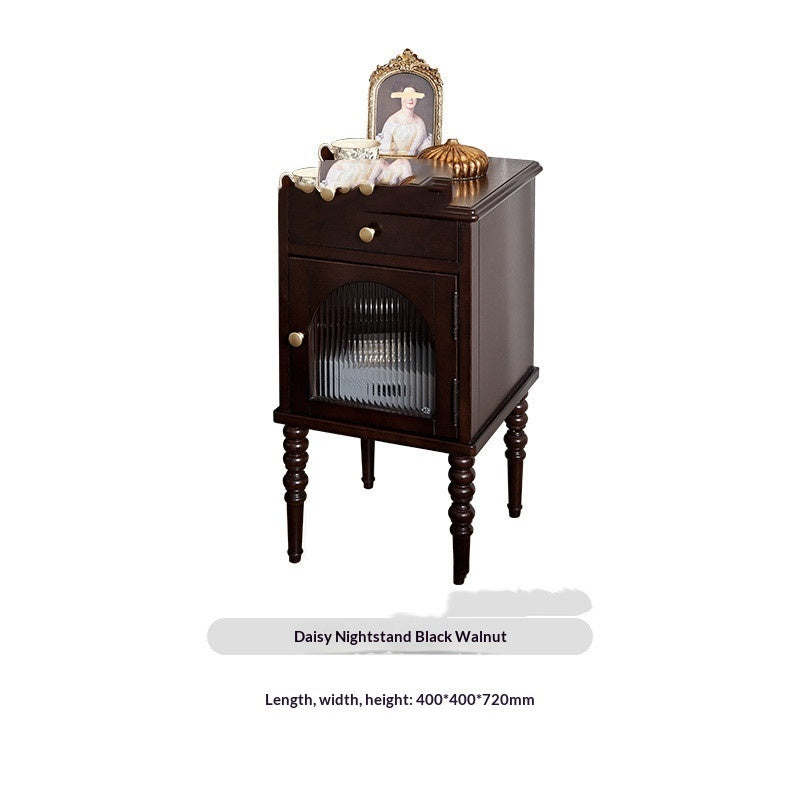American-style Solid Wood Luxury Bedside Table Bedroom Furniture Storage